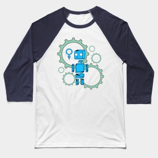 Blue Geometric Buddy : with background Baseball T-Shirt